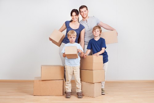 Packed boxes and furniture ready for a Streatham house move