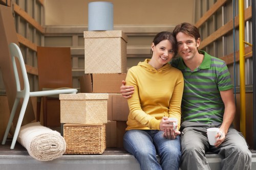 Professional handling of desks and office items during a move