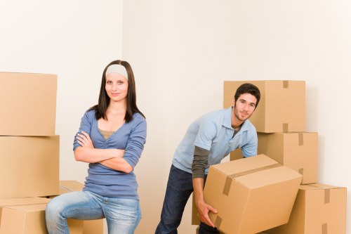 Transport team handling items during a move