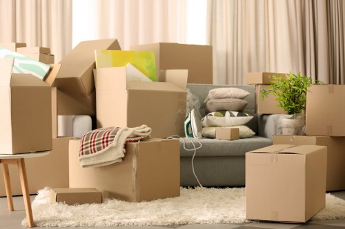 Preparing business items for transport during a Streatham relocation
