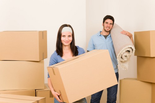 Professional movers managing stairs and access in a Streatham flat move
